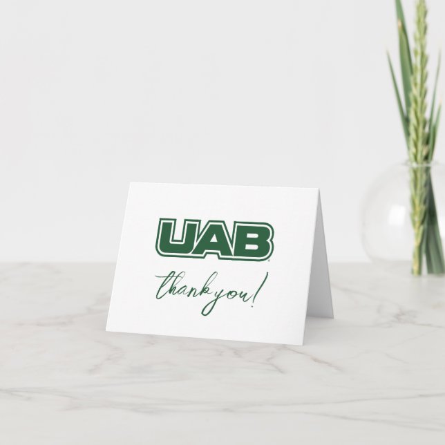 UAB Bold Block Letter Logo Thank You Card (Front)