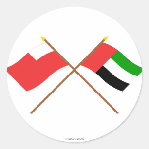 UAE and Abu Dhabi Crossed Flags Classic Round Sticker