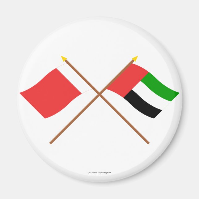 UAE and Dubai Crossed Flags Magnet (Front)