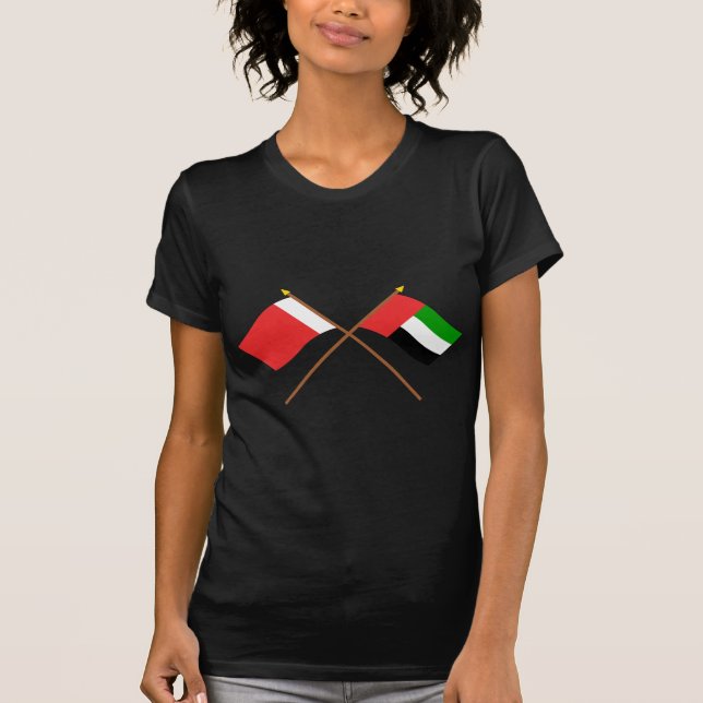 UAE and Dubai Crossed Flags T-Shirt (Front)