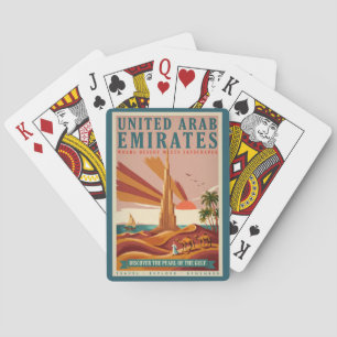 UAE Camel Burj Khalifa Illustration Travel Art Poker Cards
