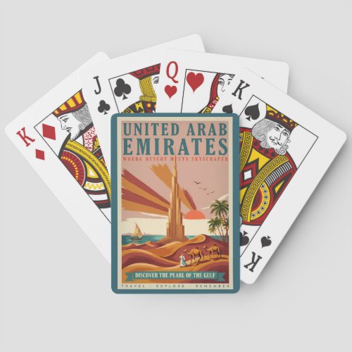 UAE Camel Burj Khalifa Illustration Travel Art Poker Cards