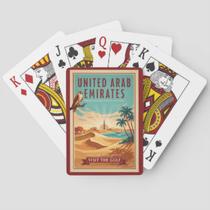 UAE Dubai Falcon Desert Illustration Travel Art Poker Cards