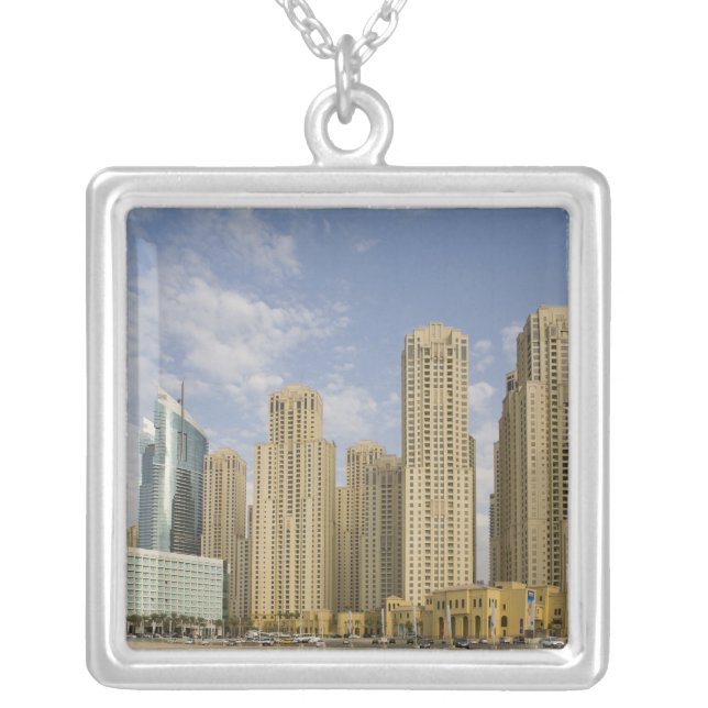 UAE, Dubai, Marina. Jumeirah Beach Residence Silver Plated Necklace (Front)