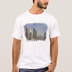 UAE, Dubai. Marina towers with boats at anchor. T-Shirt