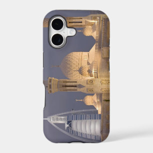 UAE, Dubai. Mosque in evening with Burj al Arab iPhone 17 Case