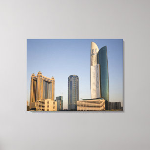 UAE, Dubai. Park Place Tower and other Canvas Print