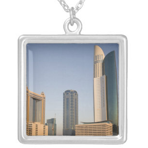 UAE, Dubai. Park Place Tower and other Silver Plated Necklace