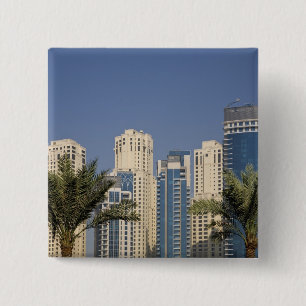 UAE, Dubai. Towers of Jumeirah Beach Residence Pinback Button
