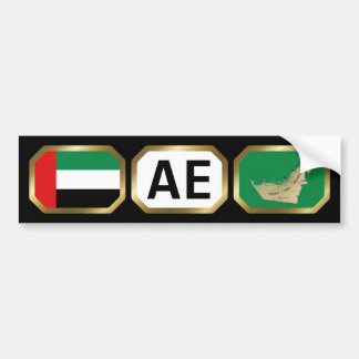 UAE Flag Map Code Bumper Sticker