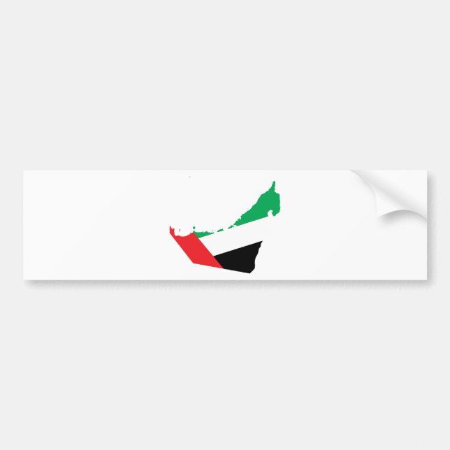 Uae Flag Map full size Bumper Sticker (Front)