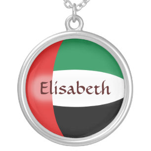 UAE Flag + Name Necklace