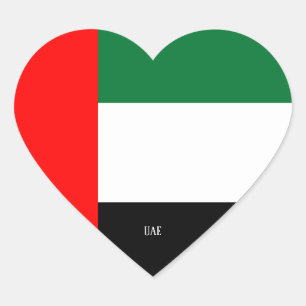 UAE Flag Splendid Patriotic Heart Sticker