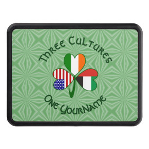UAE Ireland USA Shamrock Flag Personalized Hitch Cover