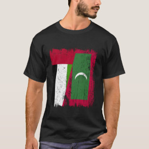 UAE Maldives Half Flag Emirati Maldivian Jersey T-Shirt