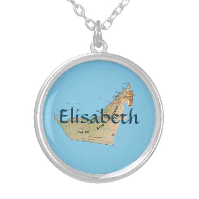 UAE Map + Name Necklace (Front)