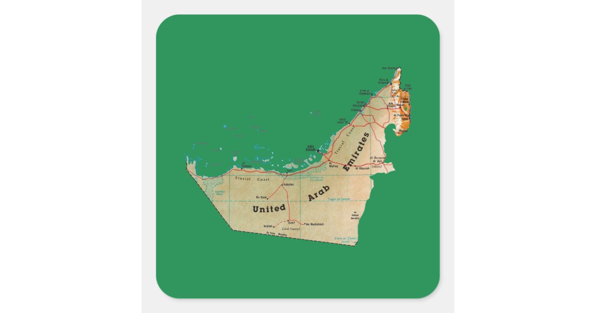 UAE Map Sticker | Zazzle