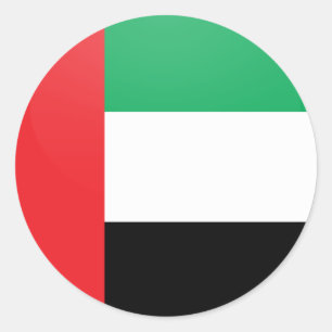 Uae quality Flag Circle Classic Round Sticker