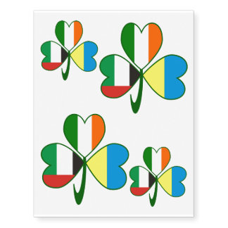 UAE UKraine Ireland Shamrock Temporary Tattoos