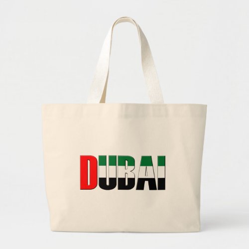 UAE United Arab Emirates Flag Colors Dubai Large Tote Bag