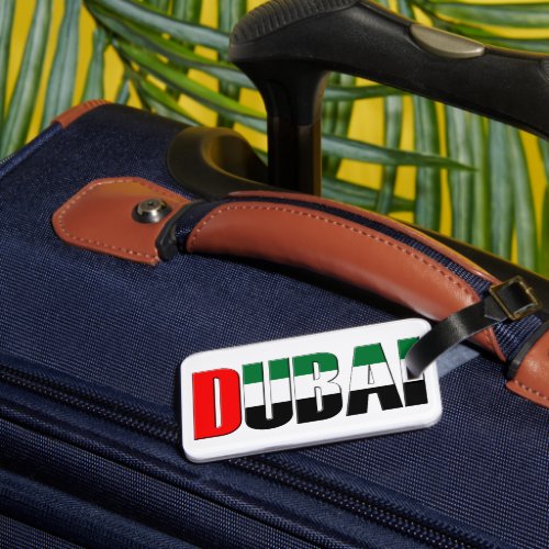 UAE United Arab Emirates Flag Colors Dubai Luggage Tag