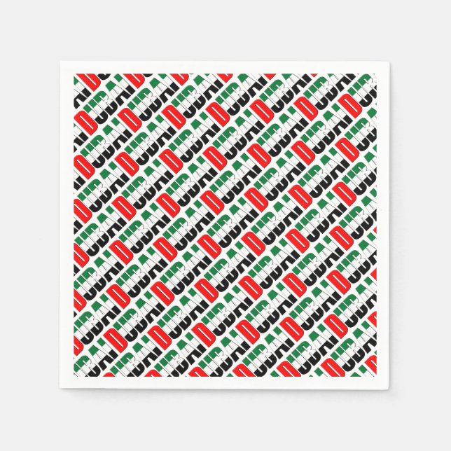 UAE United Arab Emirates Flag Colors Dubai Napkins (Front)