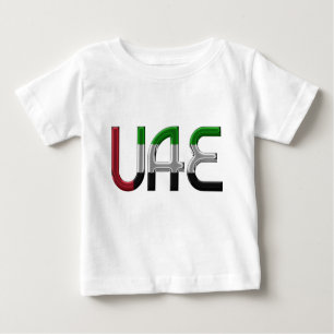 UAE United Arab Emirates Flag Colors Typography Baby T-Shirt