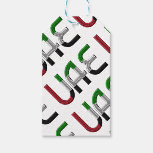 UAE United Arab Emirates Flag Colors Typography Gift Tags