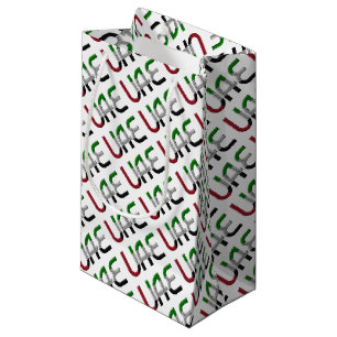 UAE United Arab Emirates Flag Colors Typography Small Gift Bag