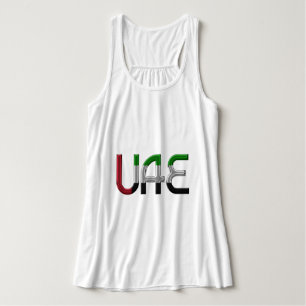 UAE United Arab Emirates Flag Colors Typography Tank Top