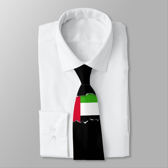 UAE United Arab Emirates Flag Neck Tie (Tied)