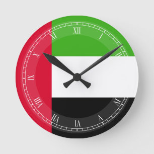 UAE United Arab Emirates Flag Round Clock