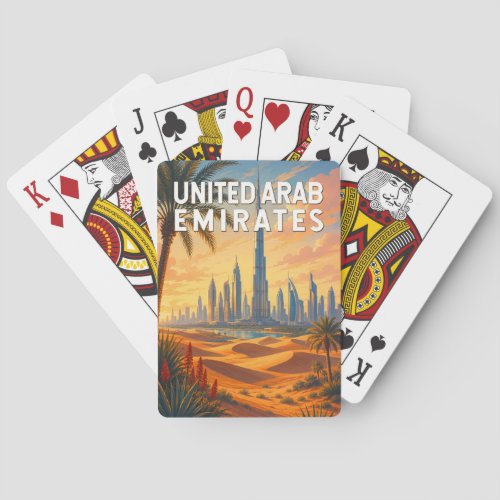 UAE United Arab Emirates Illustration Travel Art Poker Cards