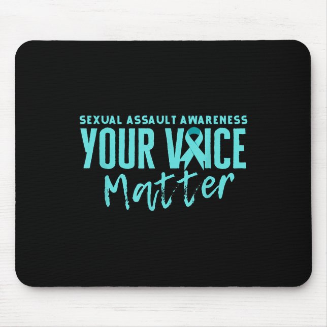 Ual Ault Awareness 2025 Teal Ribbon Your Voice S  Mouse Pad (Front)