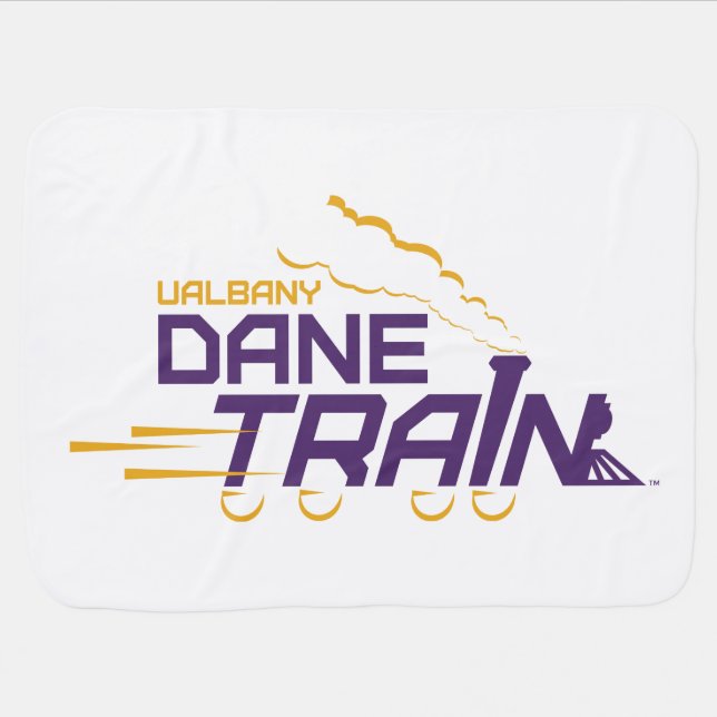 UAlbany Dane Train Logo Baby Blanket (Horizontal)