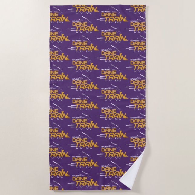 UAlbany Dane Train Logo Beach Towel (Front)