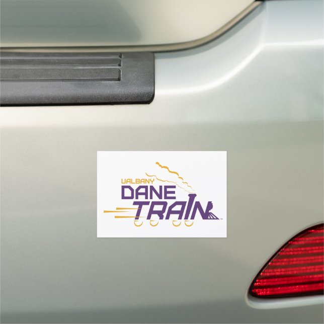 UAlbany Dane Train Logo Car Magnet (In Situ)