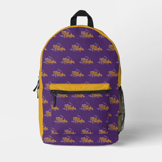 UAlbany Dane Train Logo Printed Backpack (Front)