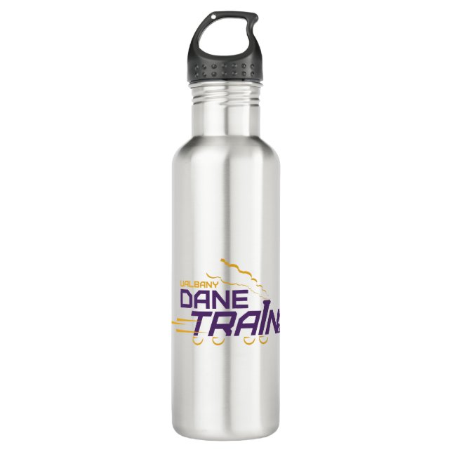UAlbany Dane Train Logo Stainless Steel Water Bottle (Front)
