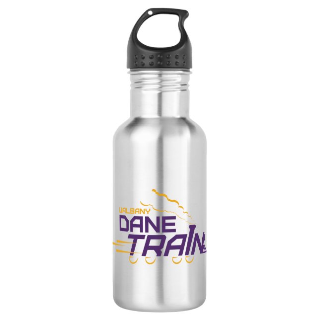 UAlbany Dane Train Logo Stainless Steel Water Bottle (Front)