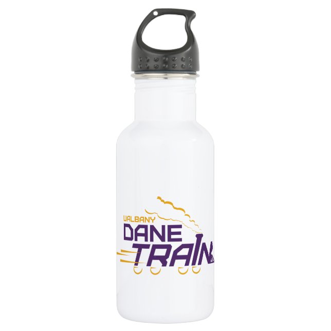 UAlbany Dane Train Logo Stainless Steel Water Bottle (Front)