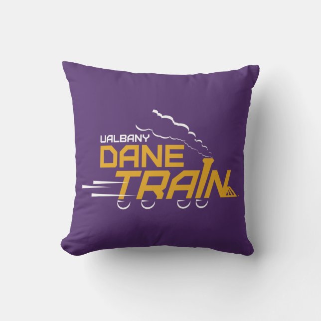 UAlbany Dane Train Logo Throw Pillow (Front)