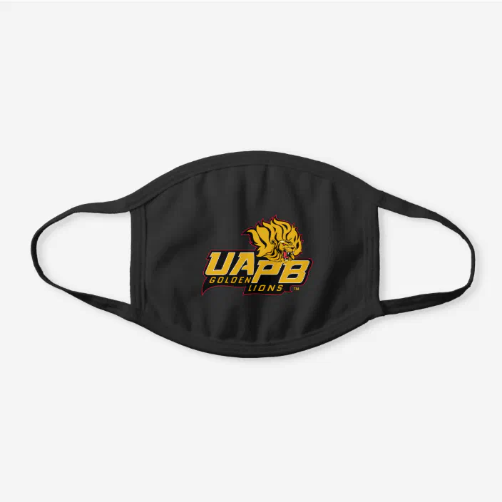 Uapb Golden Lions Logo Black Cotton Face Mask Zazzle Com