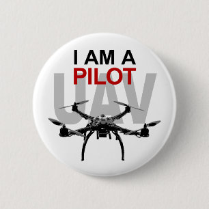 UAV Quadpilot Quadcopter Pilot Pinback Button