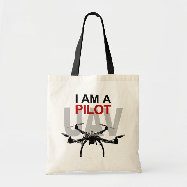 UAV Quadpilot Quadcopter Pilot Tote Bag (Front)