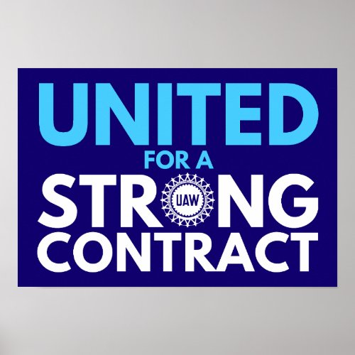 UAW Automakers Strike 2023 Stronger together Poster