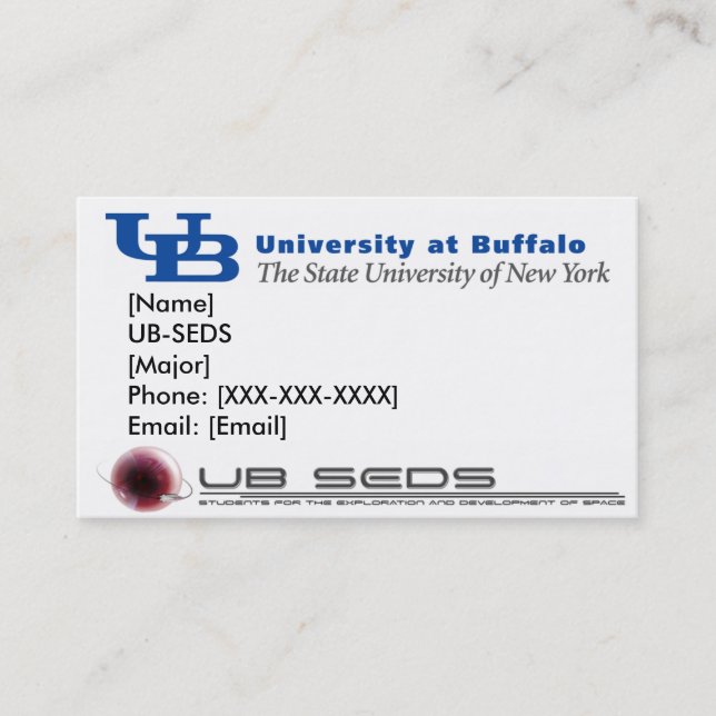 UB SEDS Business Card (Front)