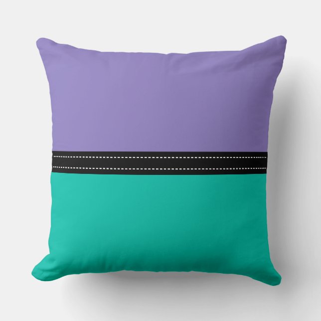 Ube & Amazonite Solid Color Background Throw Pillow (Front)