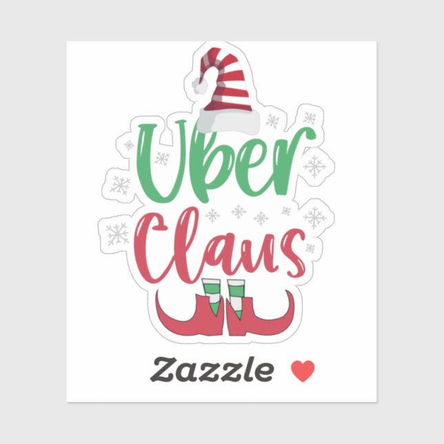 Uber Claus Funny Santa Family Matching Gift Sticker (Sheet)