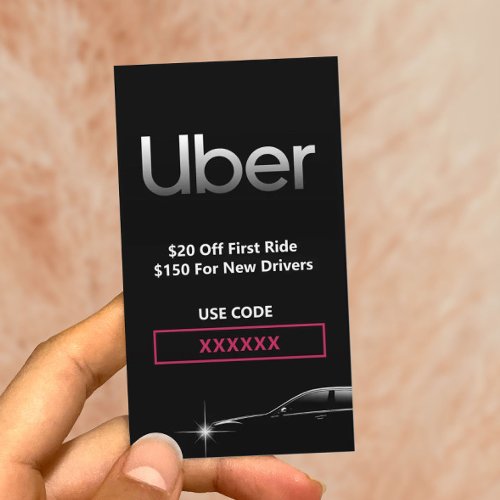 Uber Driver Professional Referral Business Card